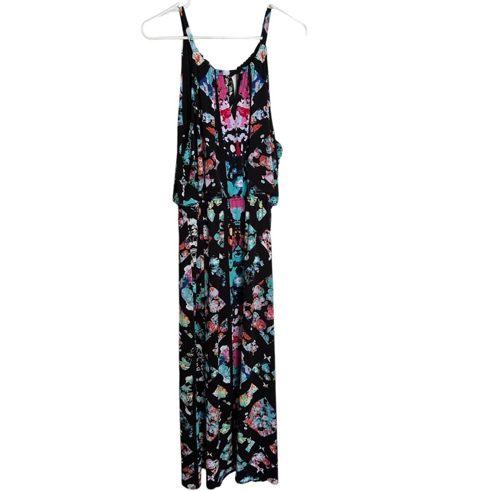 Nicole By Nicole Miller Sleeveless Floral Floor Length Dress - Size XL